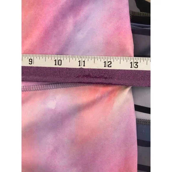 ZYIA Active Leggings Women’s Size 4 Pink Marble Tie-Dye High Waist Yoga Running - Picture 8 of 10